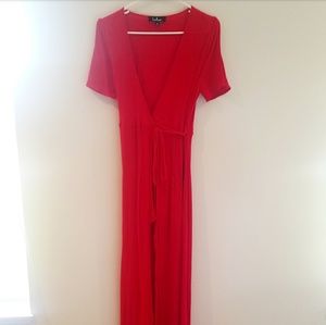 Lulu's Red Wrap Maxi